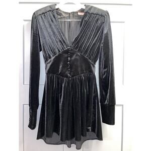 NWT New Arrivals Nico Rouge Mini Dress Long sleeve front button v-neckline 6